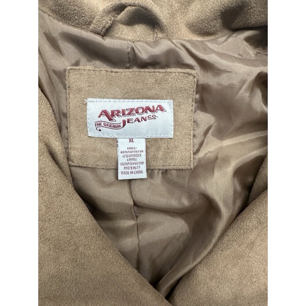 Arizona Jean Co Jacket Womens XL Tan‎ Fringe Western Cowgirl Rodeo Faux Suede - Picture 2 of 6